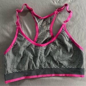 Women's Pink and Gray Sports Bra